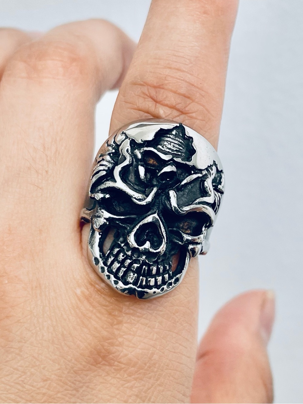 Skull Statement Ring in Silver - Men Accessories